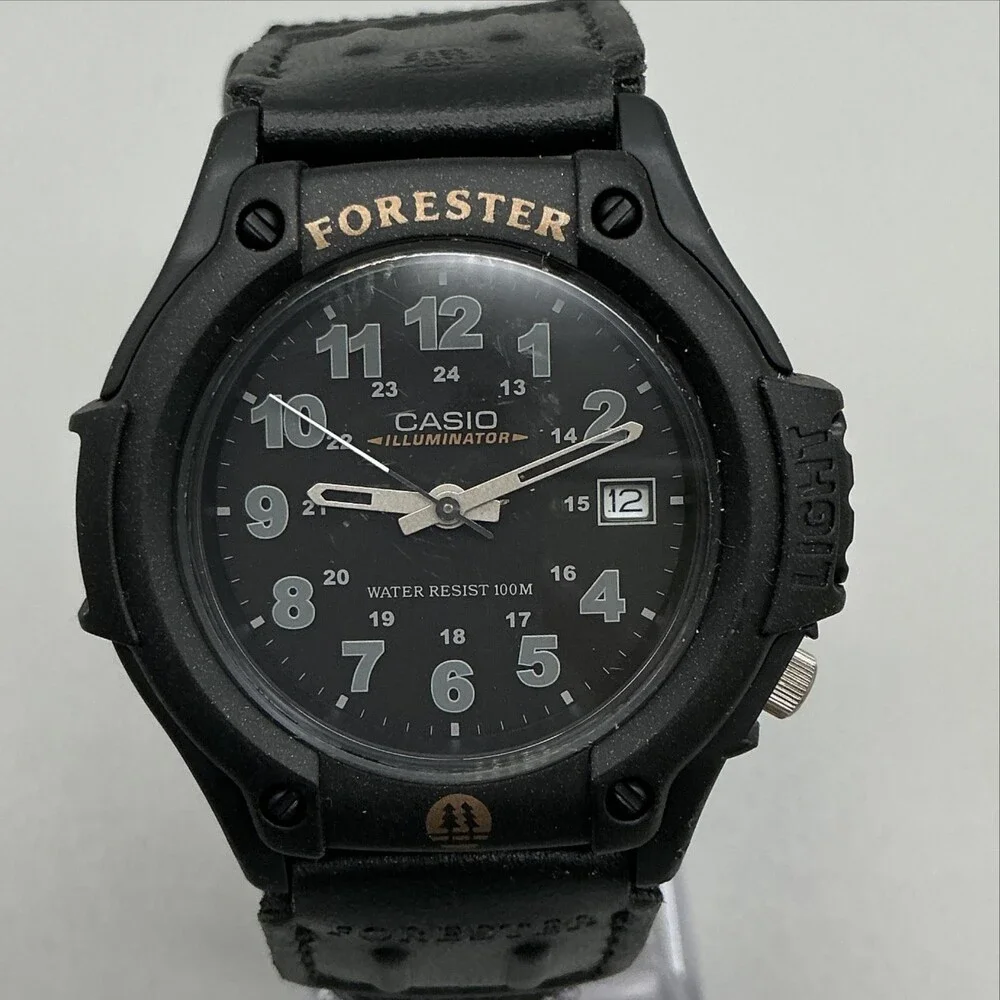 Vintage Casio Forester FT-500 Men Watch 41mm Black Nylon Illuminator New Battery
